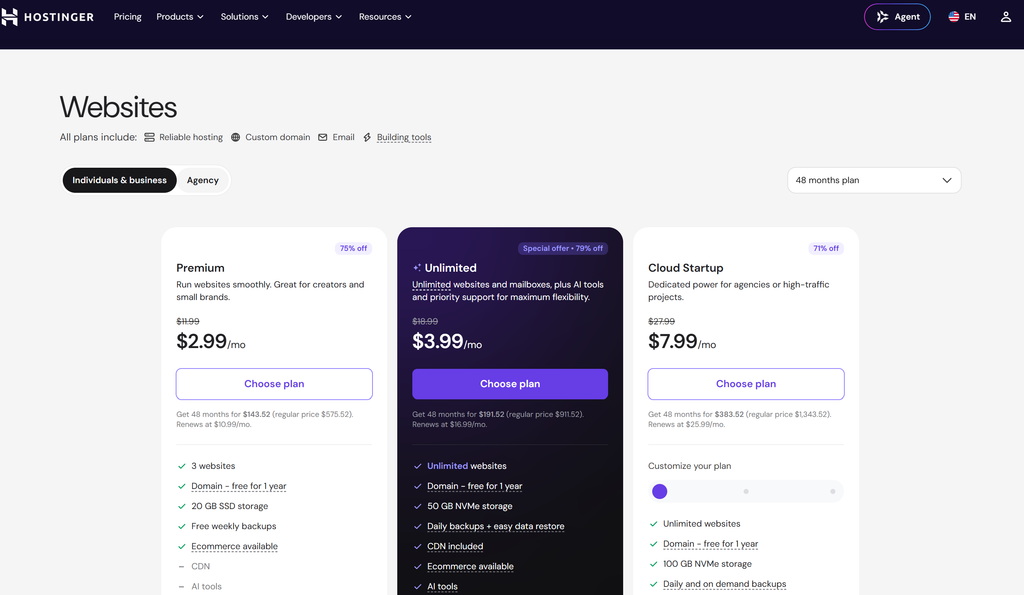 Hostinger vs SiteGround web hosting comparison